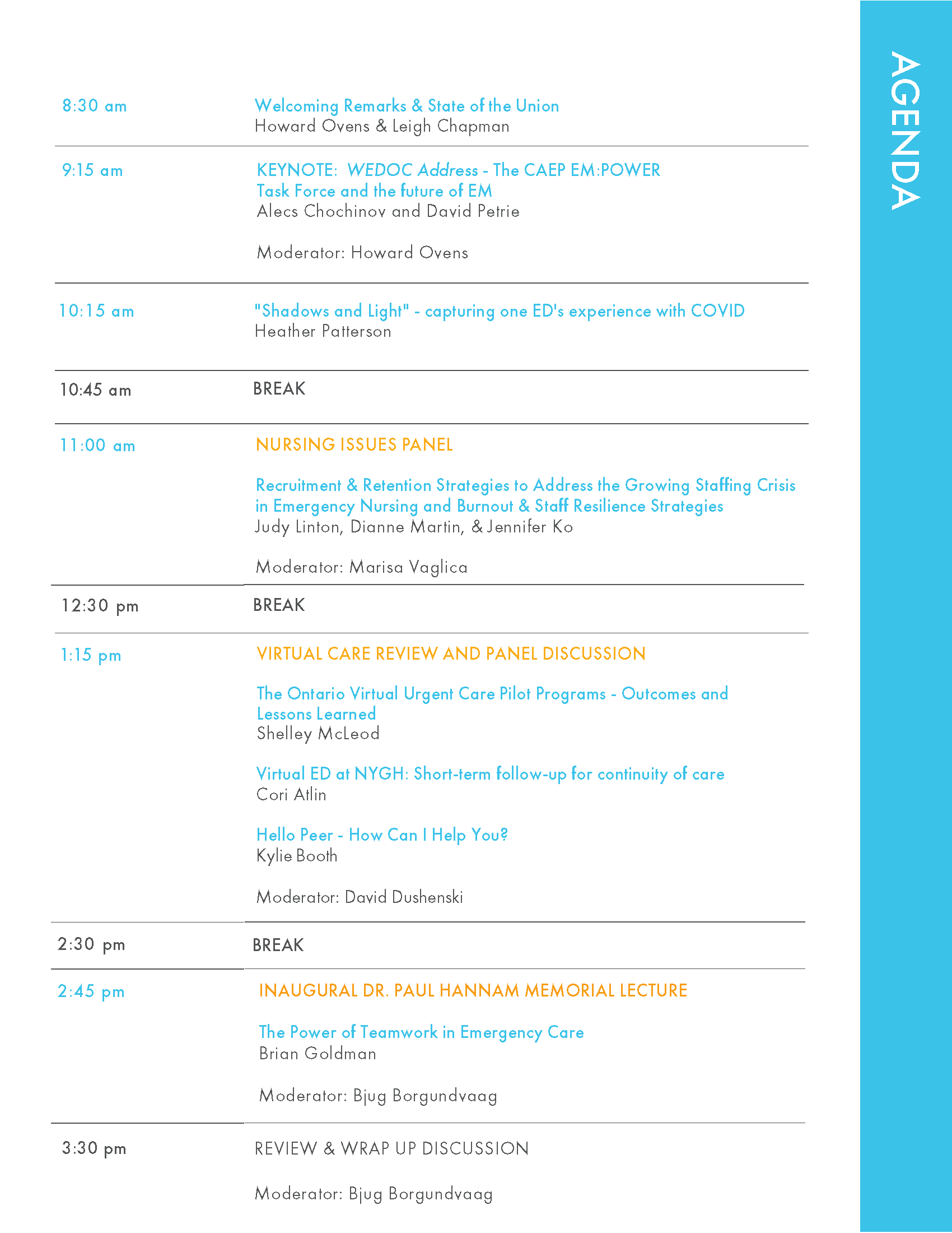 EDAC agenda
