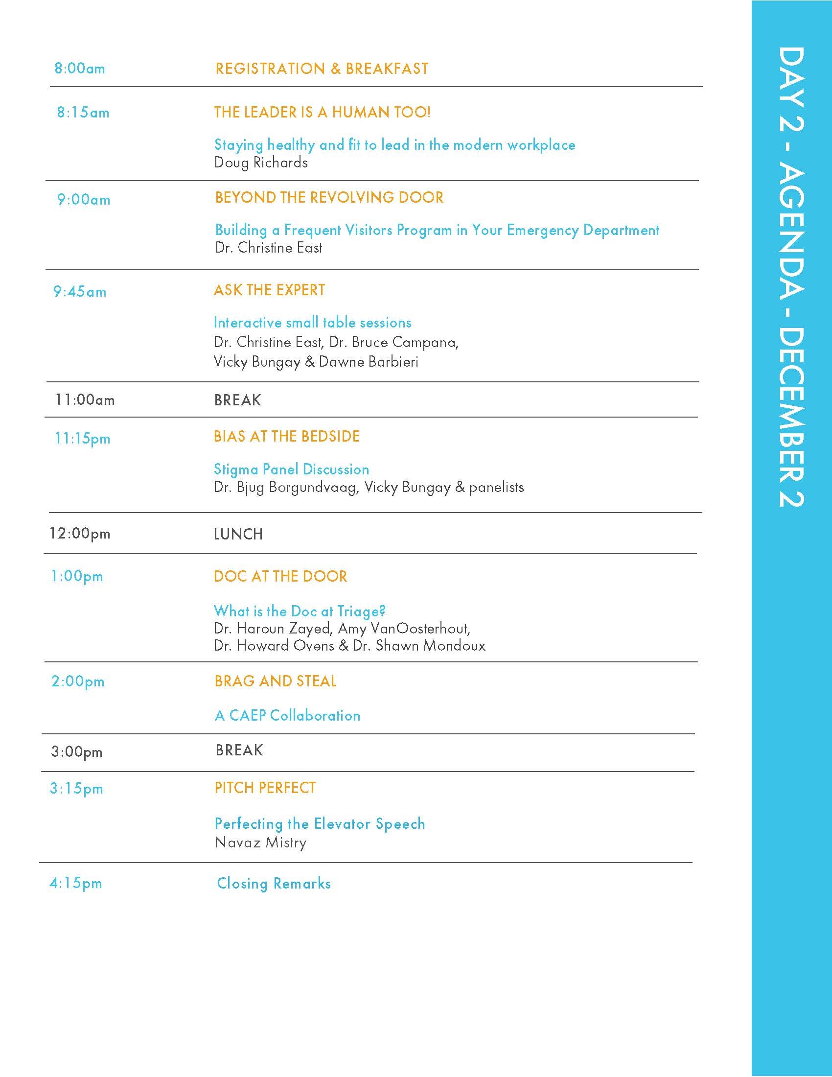Day 2 agenda