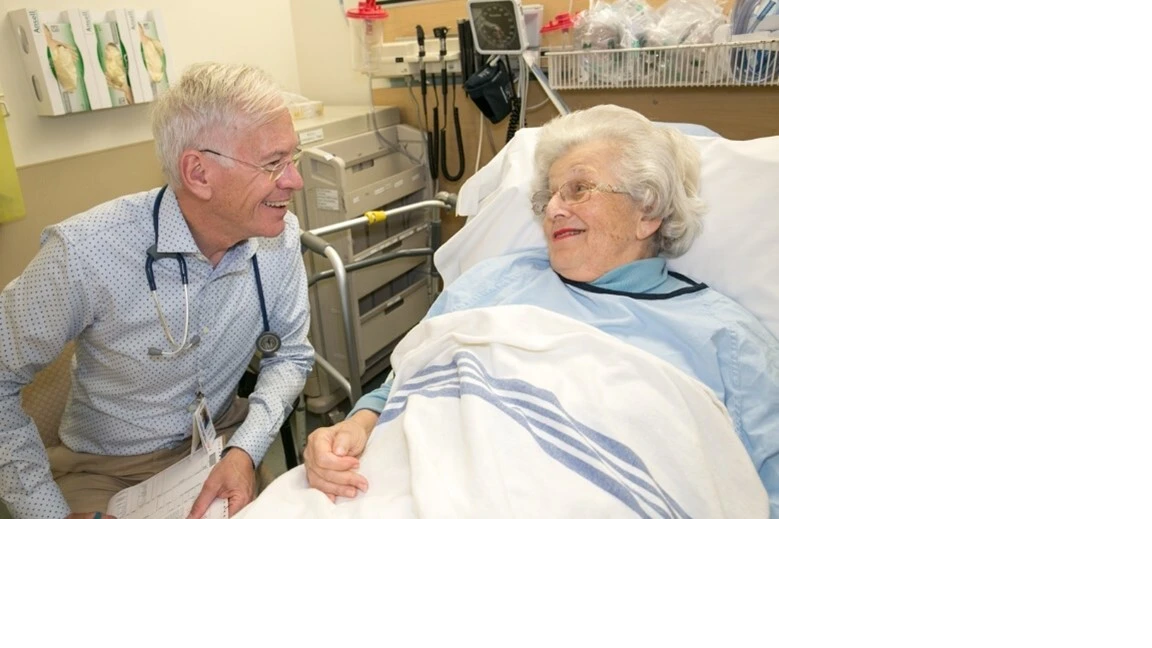 Dr. Don Melady, DFCM Associate Professor and emergency doctor, and Suzanne Shuchat, a volunteer at Mount Sinai Hospital. Image is taken from the cover of his book, Creating a Geriatric Emergency Department: A Practical Guide